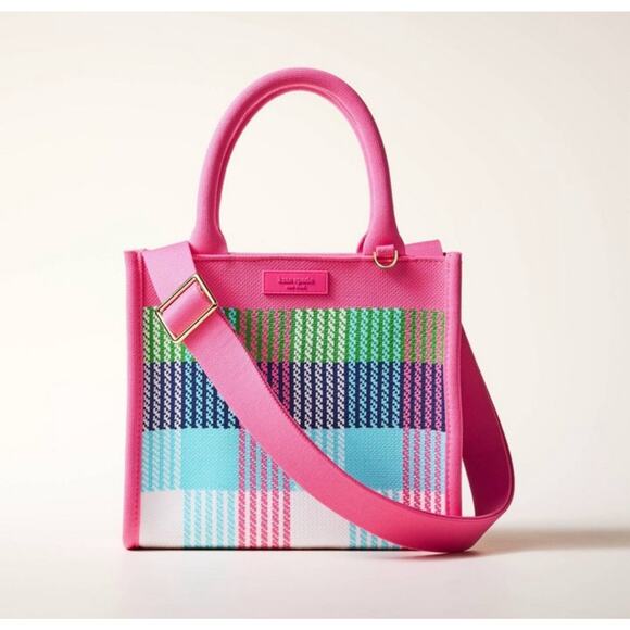 Kate Spade x Target Plaid Knit Crossbody Pink New York Limited Edition - Picture 1 of 2